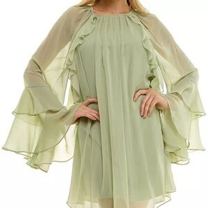 B Darlin Light Green Chiffon Dress. Junior 11/12. NWT